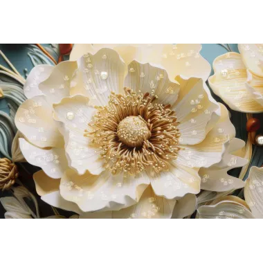 MALOWANY OBRAZ NA PŁÓTNIE LAKIEROWANY NARCY -B- W RAMIE 82X4X82 cm